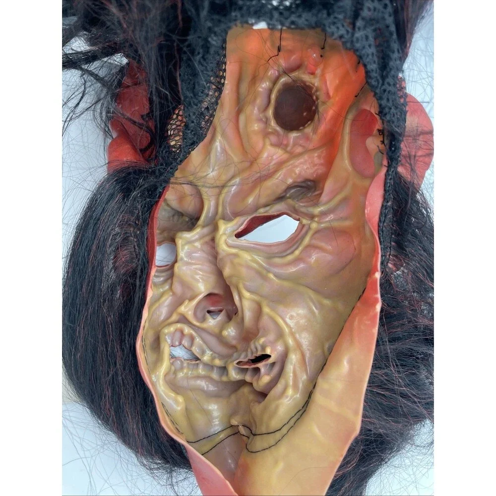 NWT Halloween VTG Kmart Totally Ghoul Super Hair Mask Devil Satan Scary